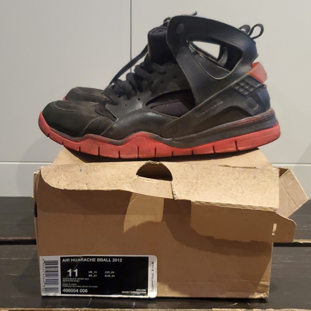 Nike Air Huarache Bball 2012 Black And Red size 11